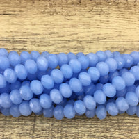 10mm Faceted Rondelle Opaque Blue Glass Bead | Bellaire Wholesale