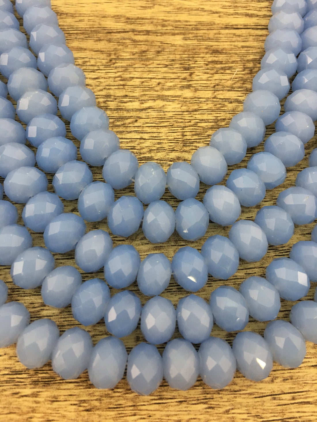 10mm Faceted Rondelle Opaque Blue Glass Bead | Bellaire Wholesale