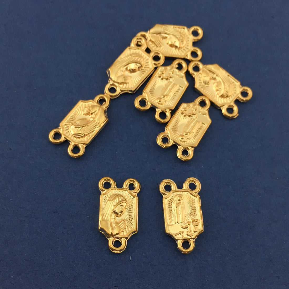 Alloy Mother Mary Light Gold Rosary Center Piece | Bellaire Wholesale