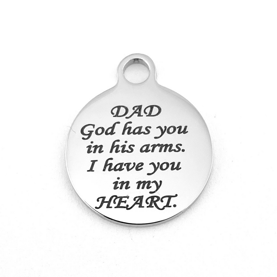 Dad God has you in his arm Custom Charm | Bellaire Wholesale