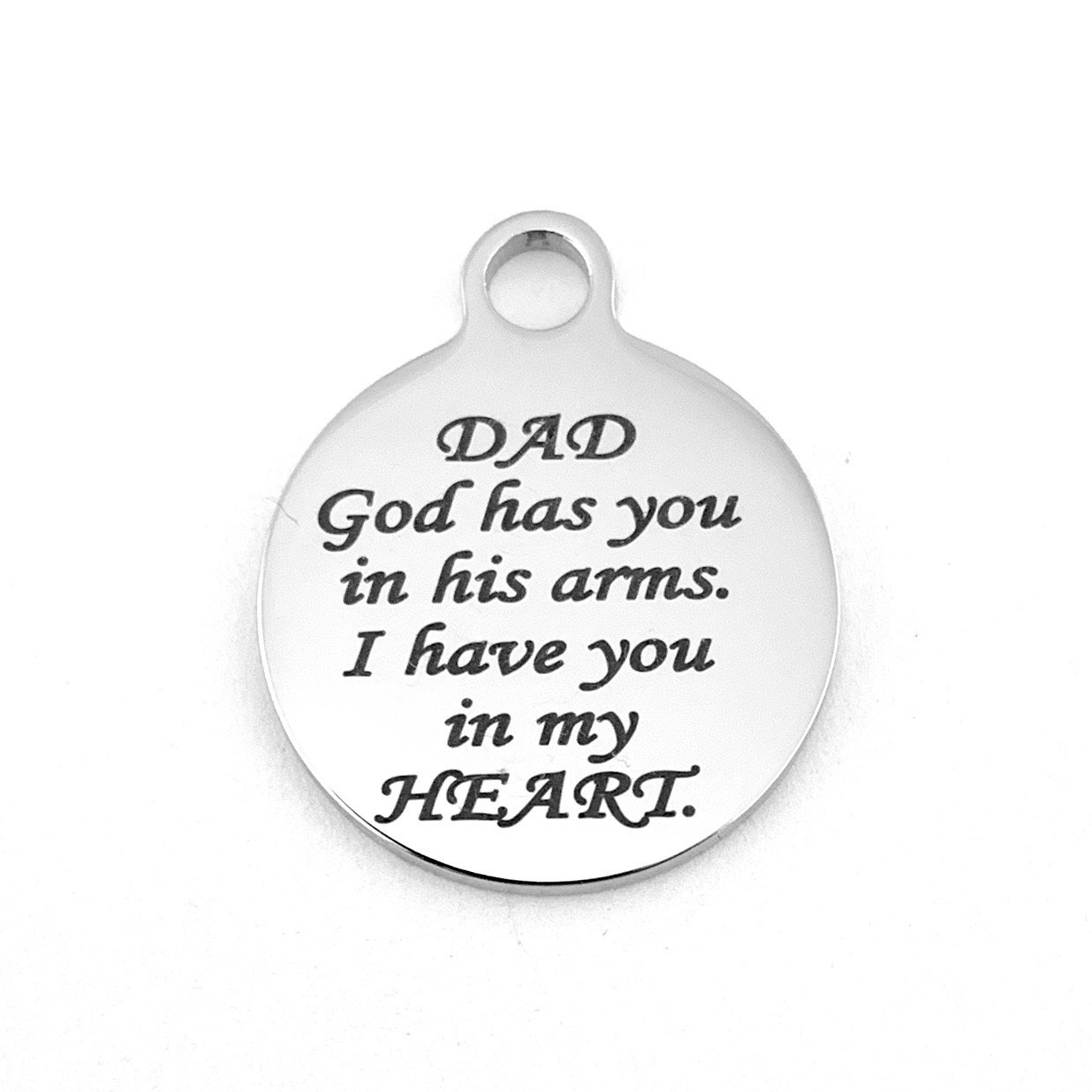 Dad God has you in his arm Custom Charm | Bellaire Wholesale