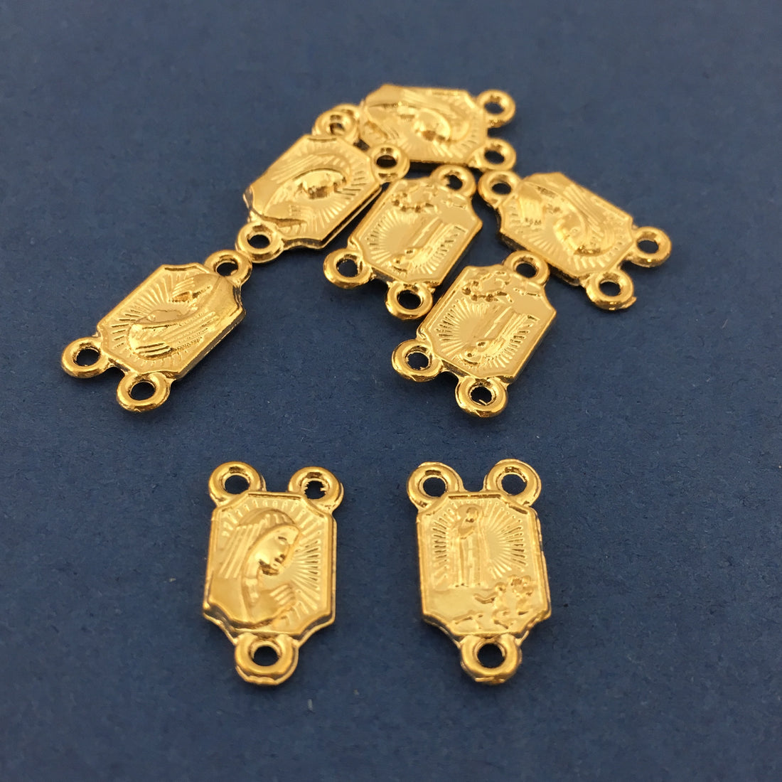 Alloy Mother Mary Light Gold Rosary Center Piece | Bellaire Wholesale
