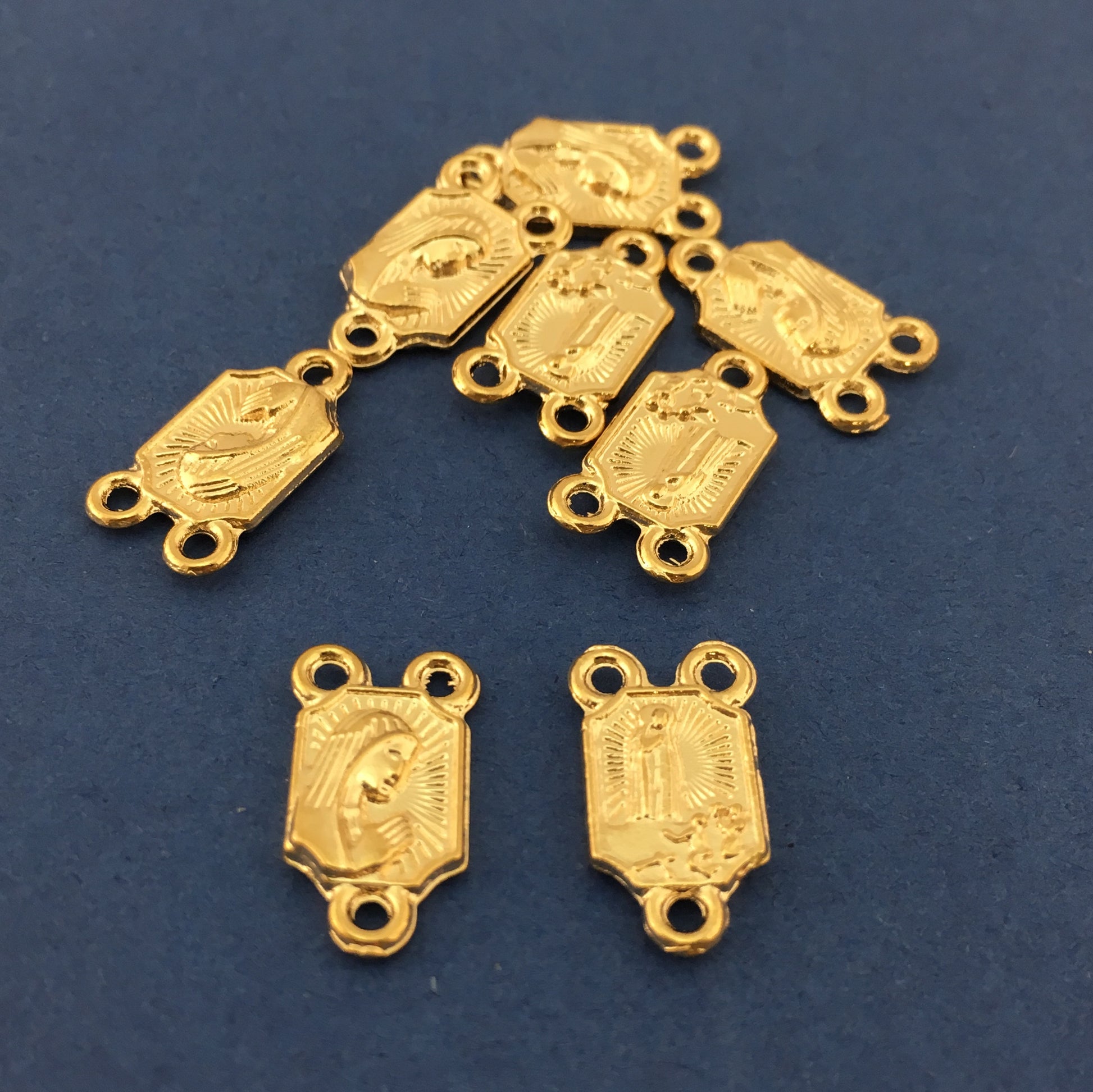 Alloy Mother Mary Light Gold Rosary Center Piece | Bellaire Wholesale