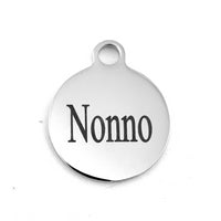 Nonno (Grandfather in Italian) Engraved Round Charm | Bellaire Wholesale