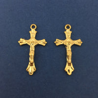 Alloy Crucifix Light Gold  Cross Charm | Bellaire Wholesale