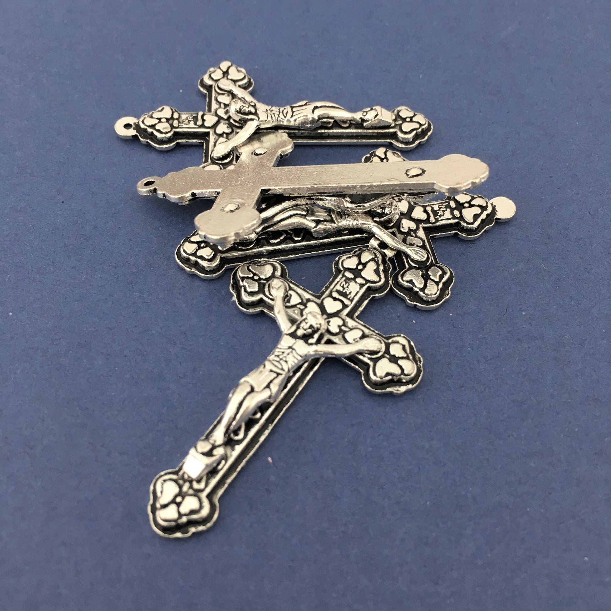 Alloy Silver Oxidized Crucifix Cross Charm | Bellaire Wholesale