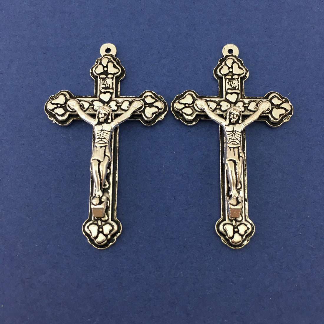 Alloy Silver Oxidized Crucifix Cross Charm | Bellaire Wholesale