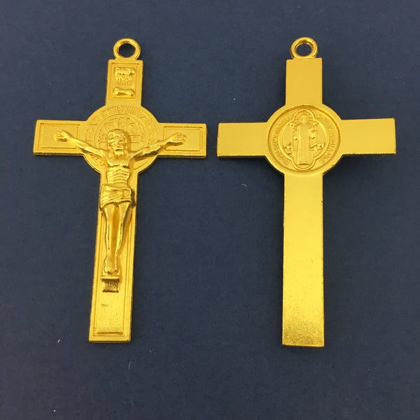 Alloy Gold Big Crucifix Cross Charm | Bellaire Wholesale