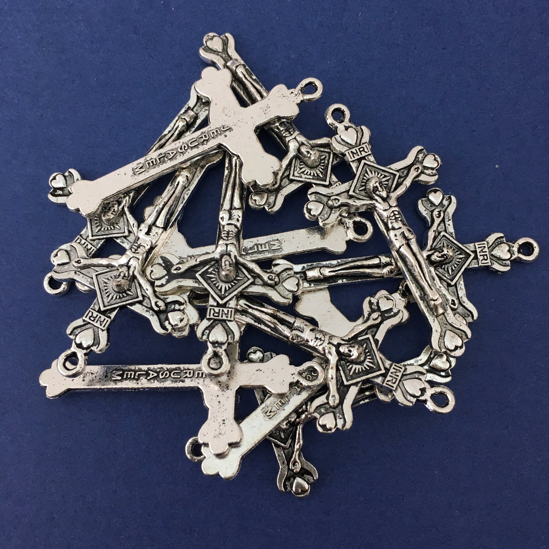 Alloy Silver Oxidized Crucifix Cross Charm | Bellaire Wholesale
