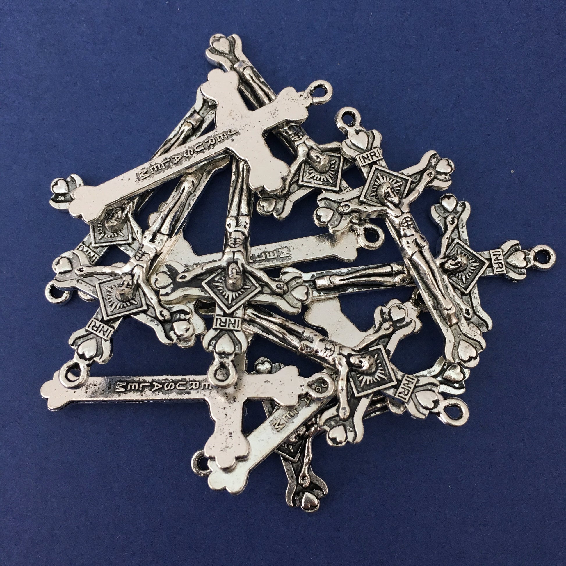 Alloy Silver Oxidized Crucifix Cross Charm | Bellaire Wholesale