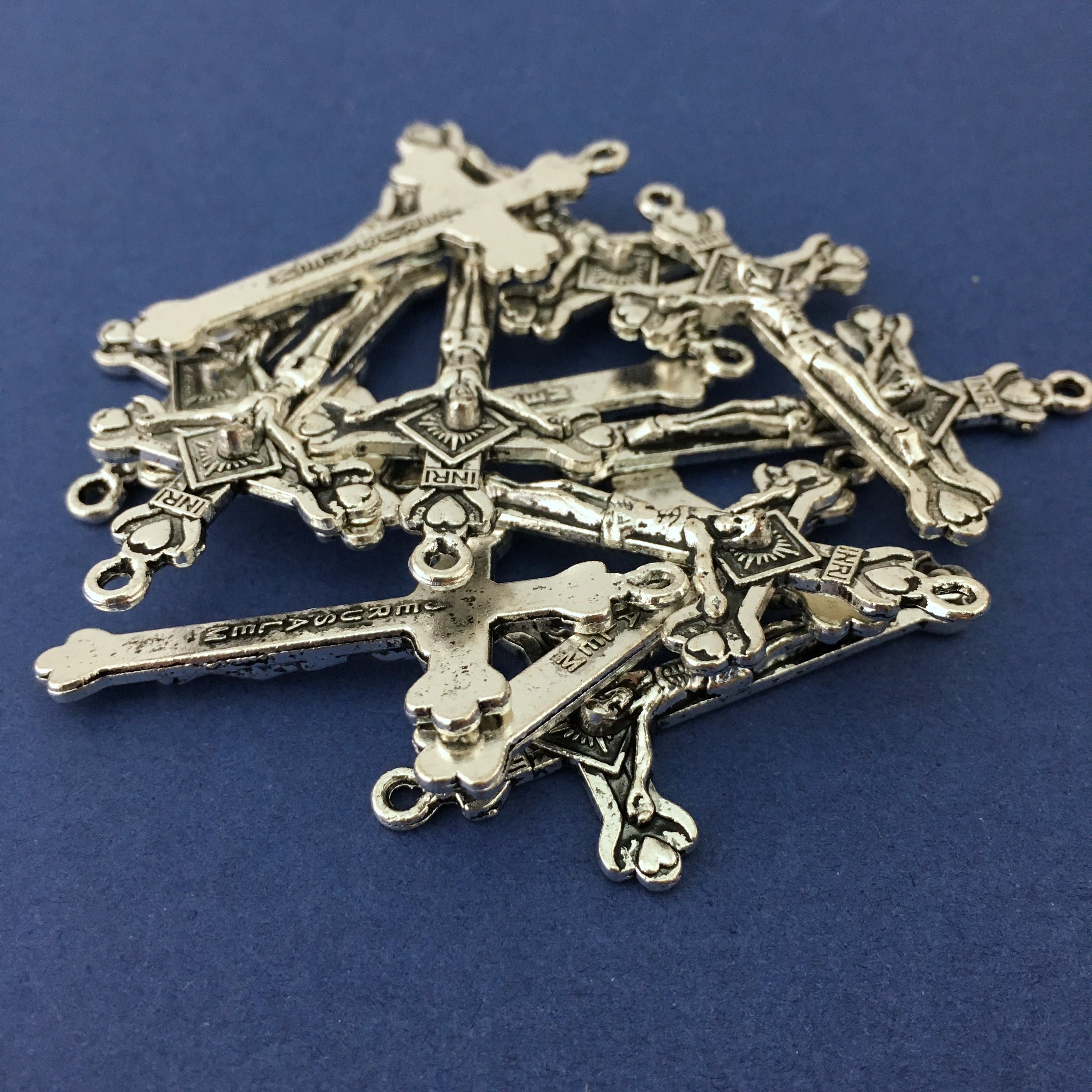 Alloy Silver Oxidized Crucifix Cross Charm | Bellaire Wholesale