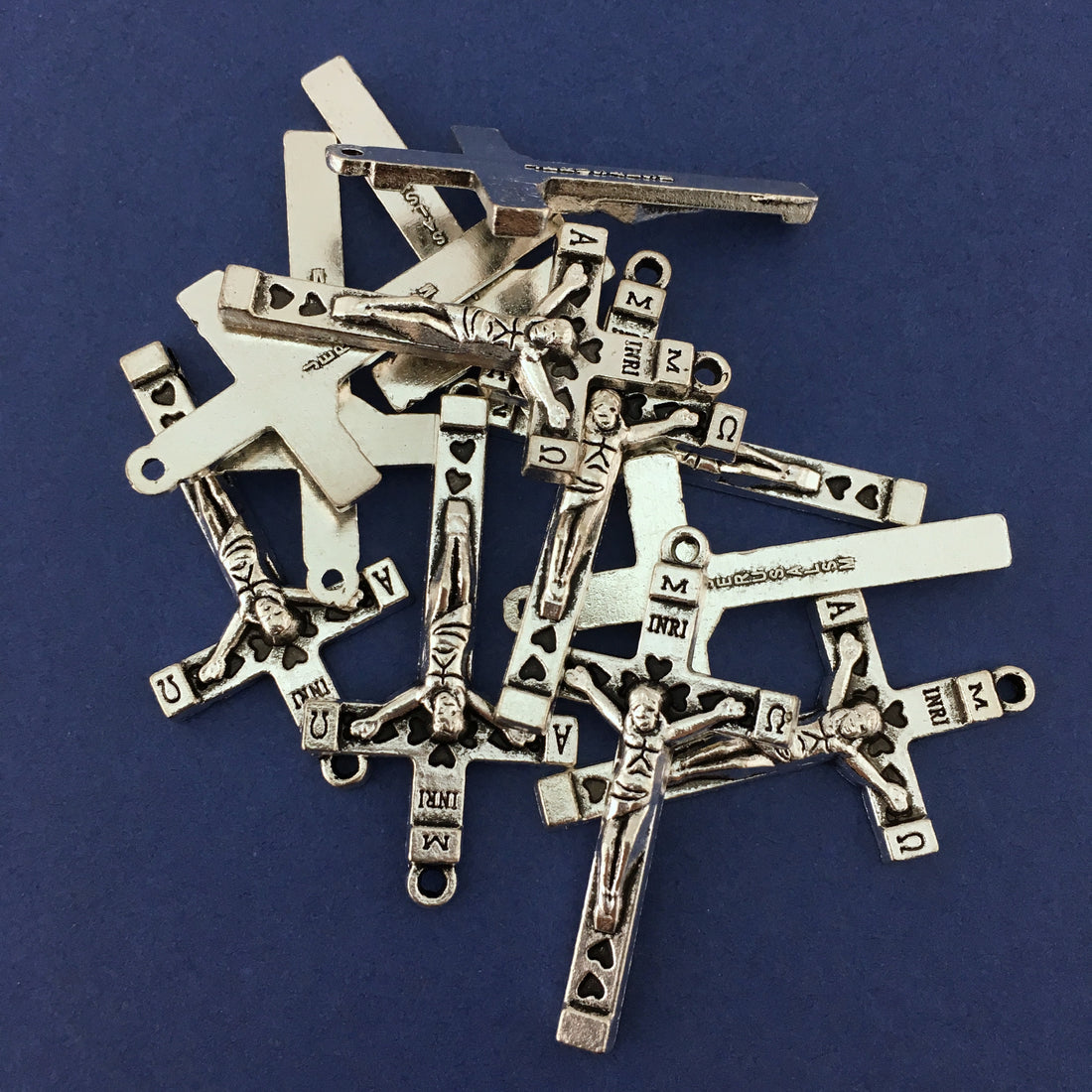 Alloy Silver Oxidized Crucifix Cross Charm | Bellaire Wholesale