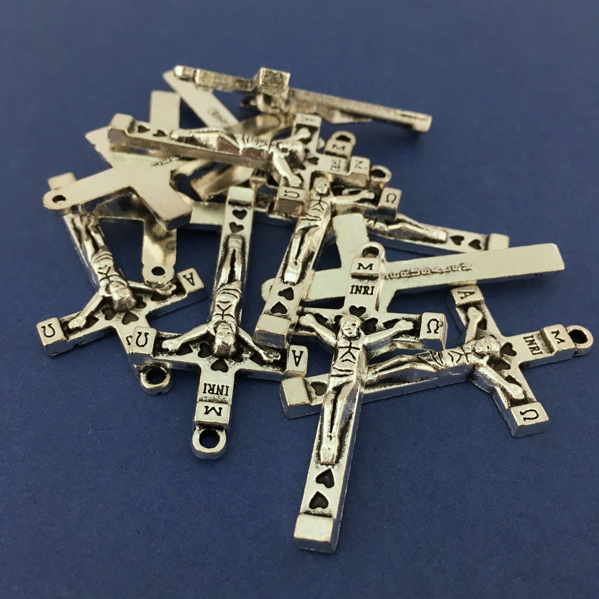 Alloy Silver Oxidized Crucifix Cross Charm | Bellaire Wholesale