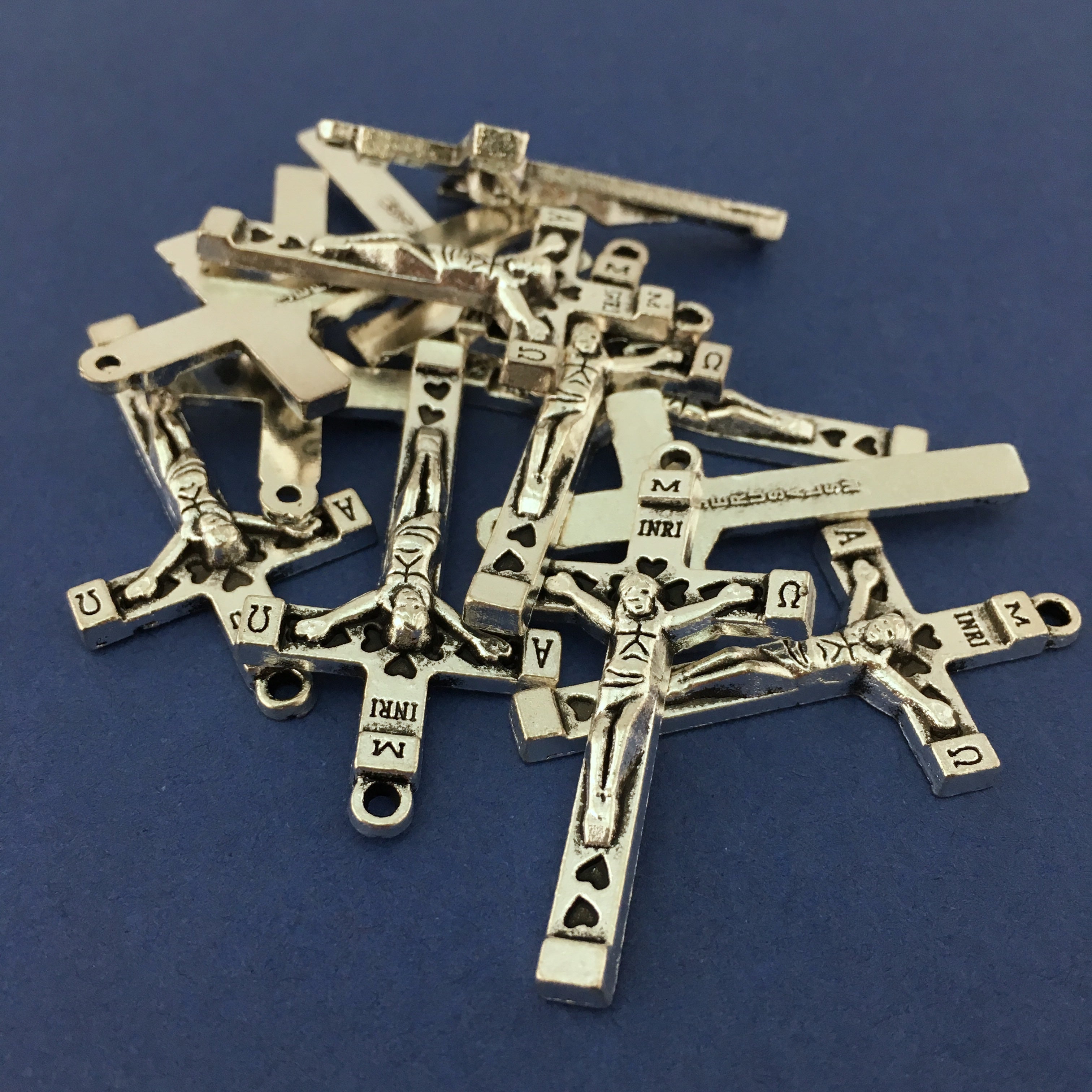 Alloy Silver Oxidized Crucifix Cross Charm | Bellaire Wholesale