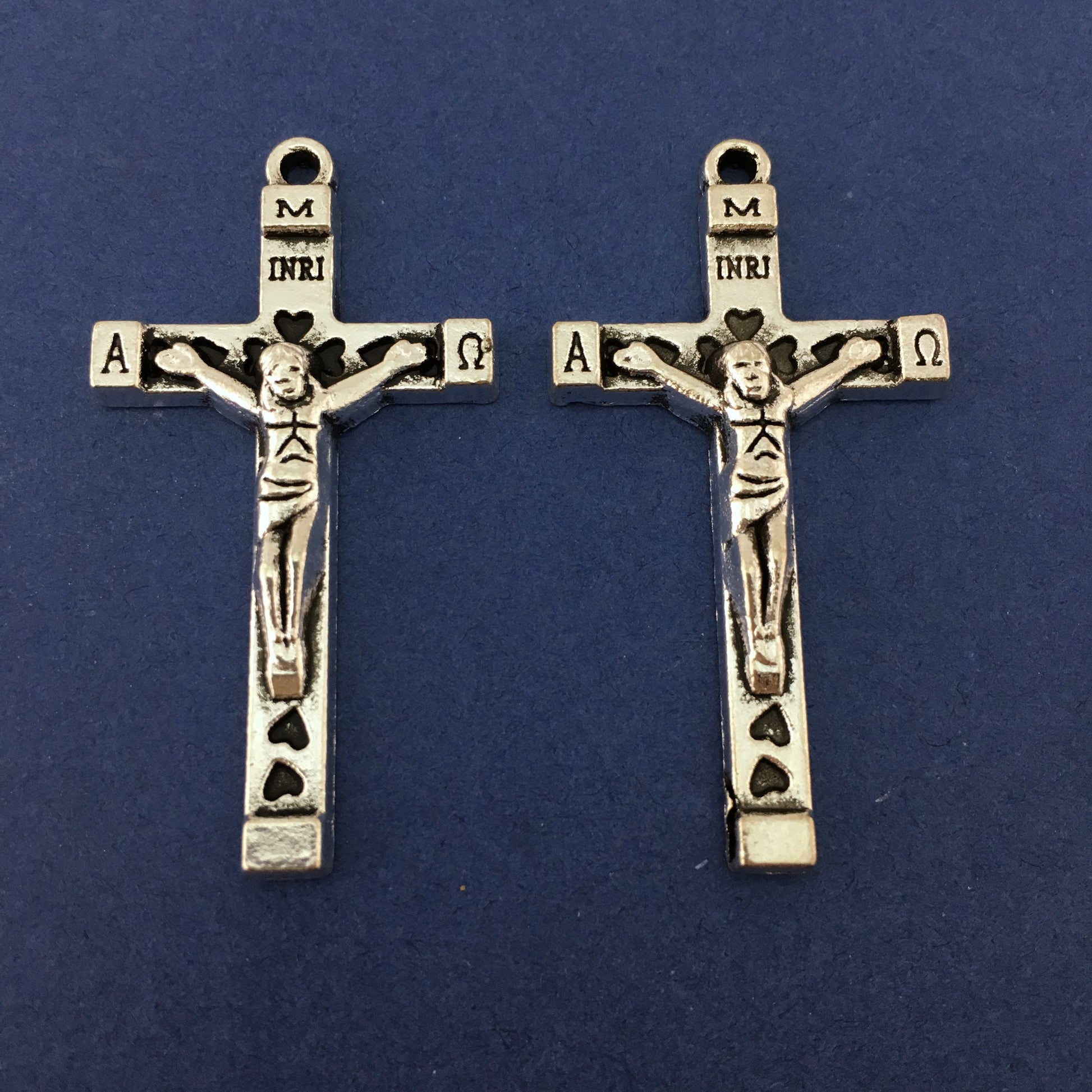 Alloy Silver Oxidized Crucifix Cross Charm | Bellaire Wholesale