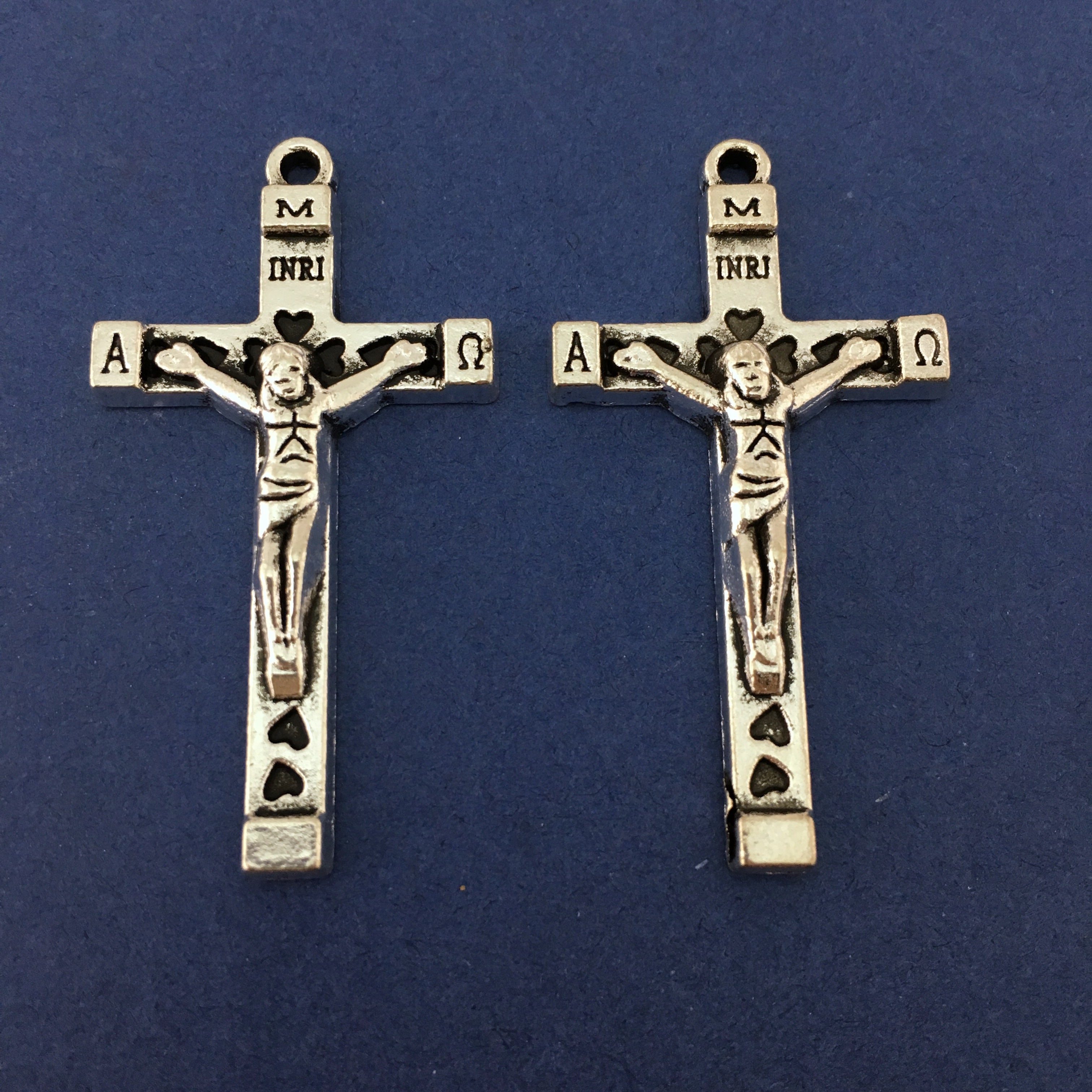 Alloy Silver Oxidized Crucifix Cross Charm | Bellaire Wholesale