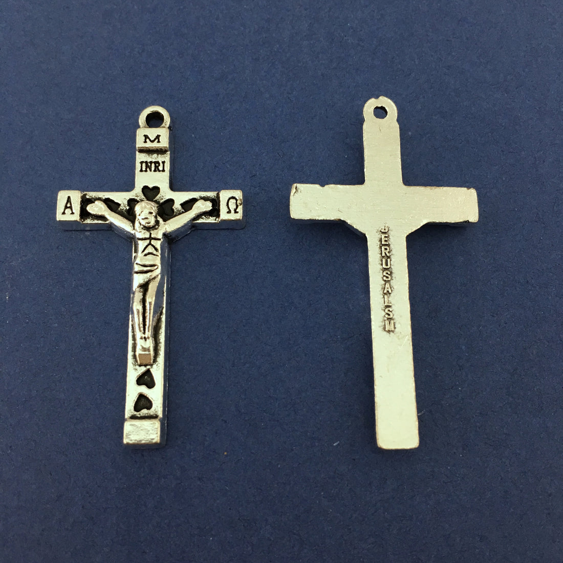 Alloy Silver Oxidized Crucifix Cross Charm | Bellaire Wholesale