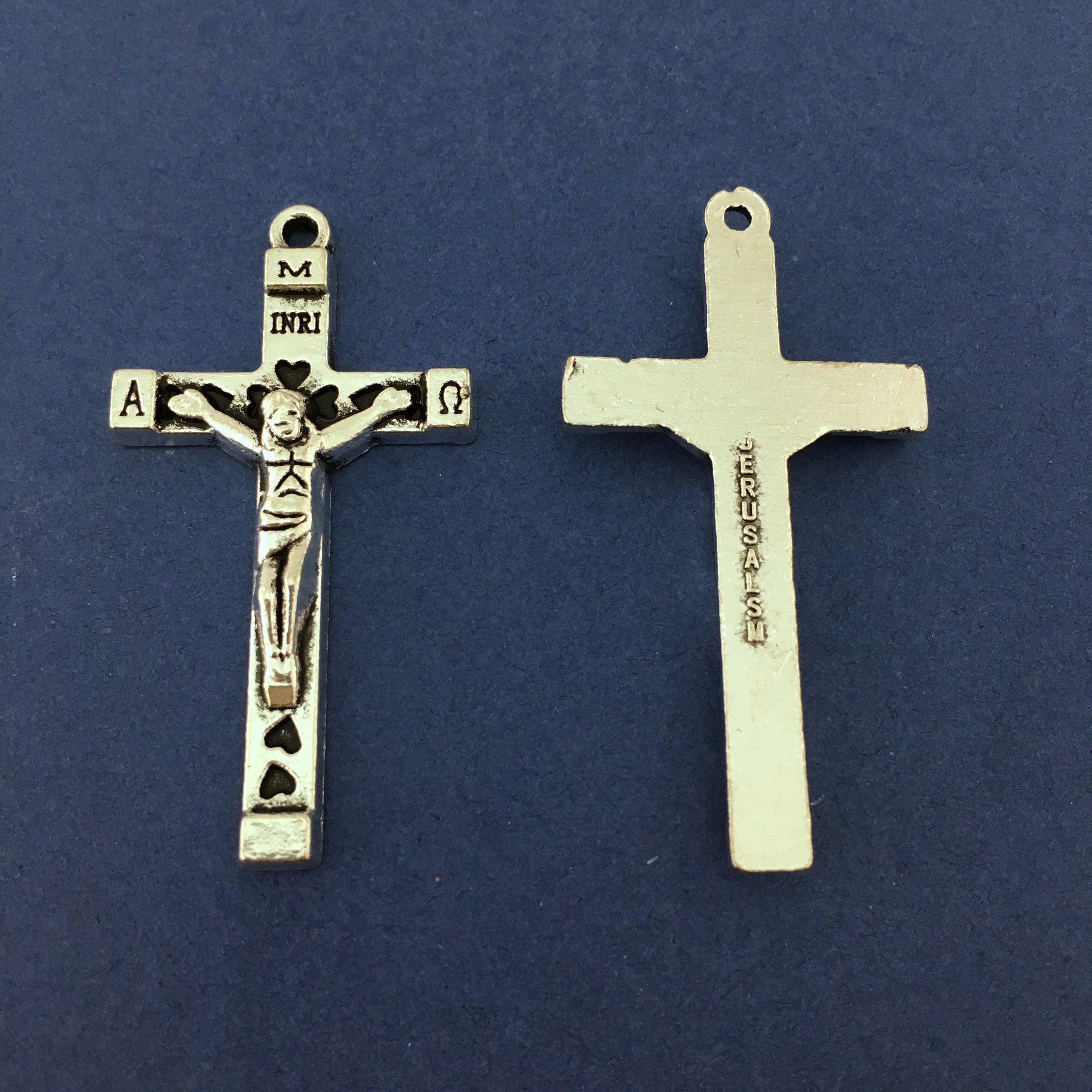 Alloy Silver Oxidized Crucifix Cross Charm | Bellaire Wholesale