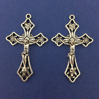 Alloy Silver Oxidized Crucifix Cross Charm | Bellaire Wholesale