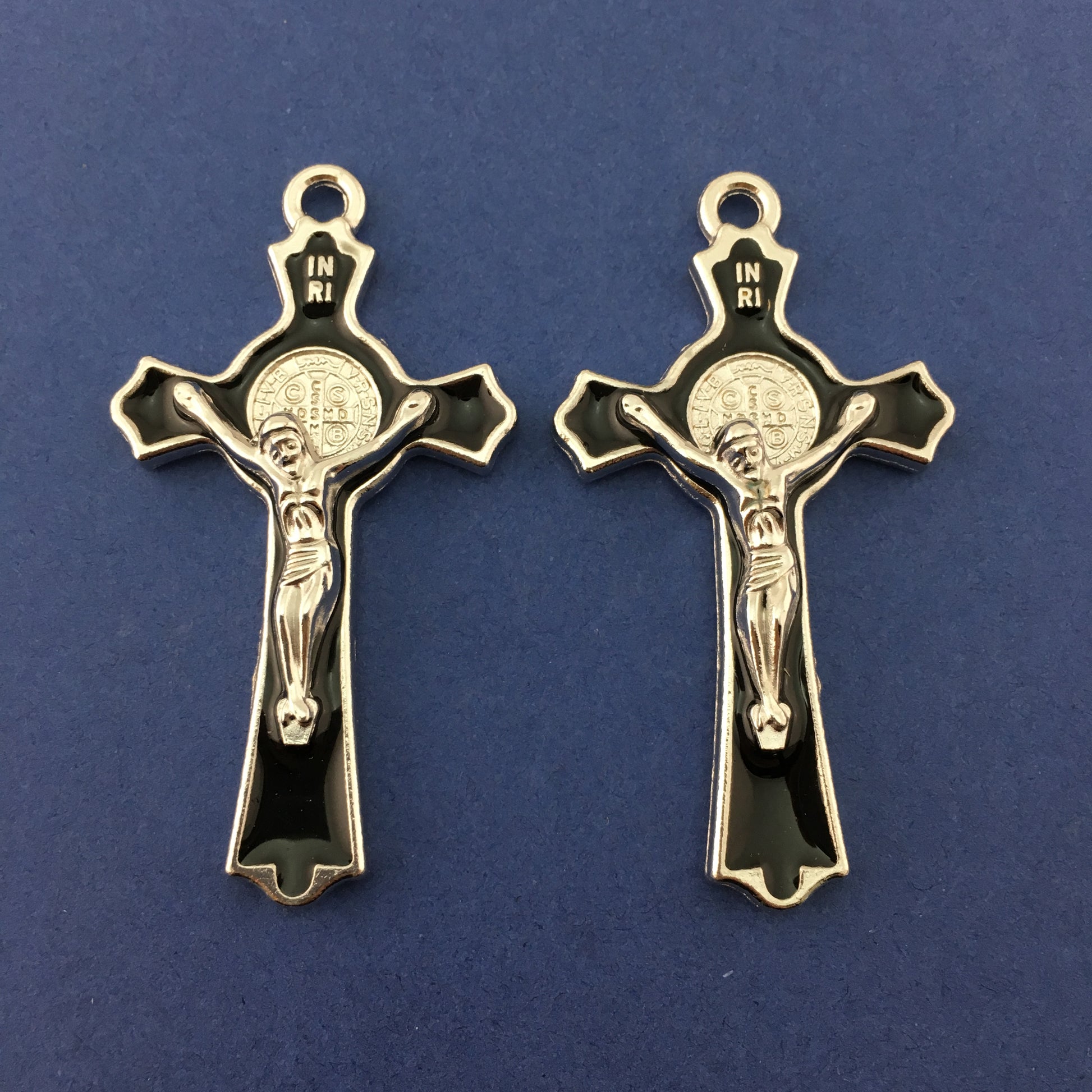 Alloy Black Enamel Cross Charm | Bellaire Wholesale