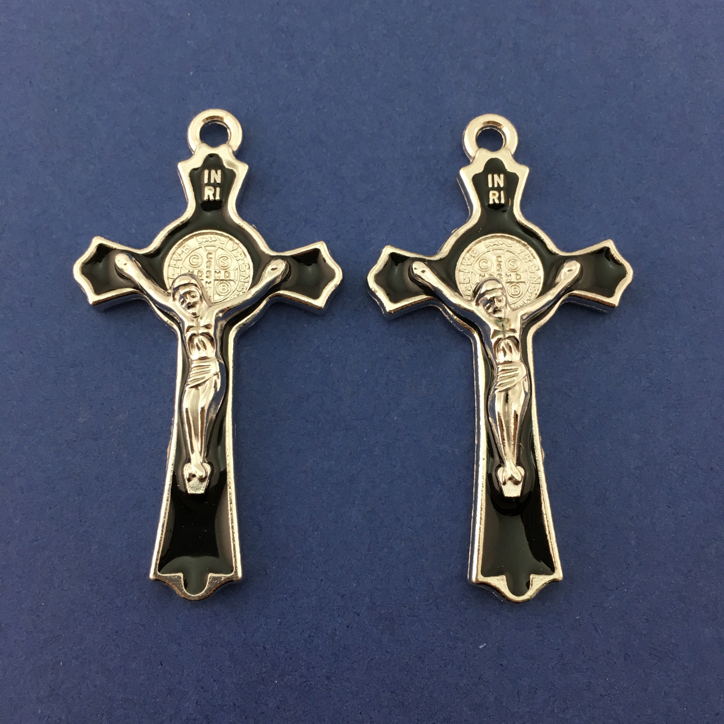 Alloy Black Enamel Cross Charm | Bellaire Wholesale