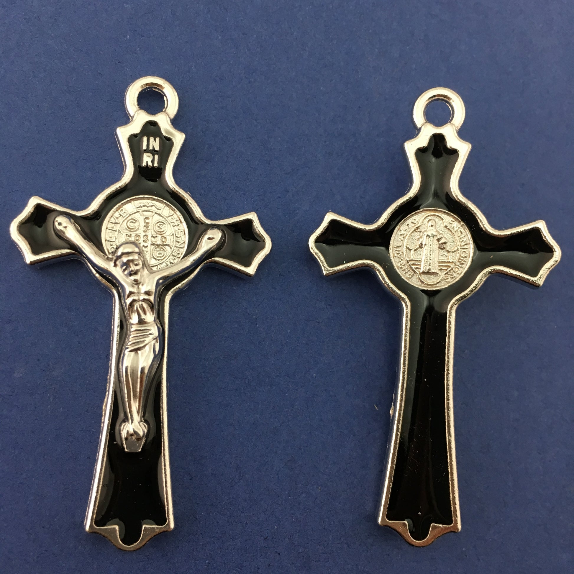 Alloy Black Enamel Cross Charm | Bellaire Wholesale