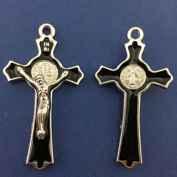 Alloy Black Enamel Cross Charm | Bellaire Wholesale