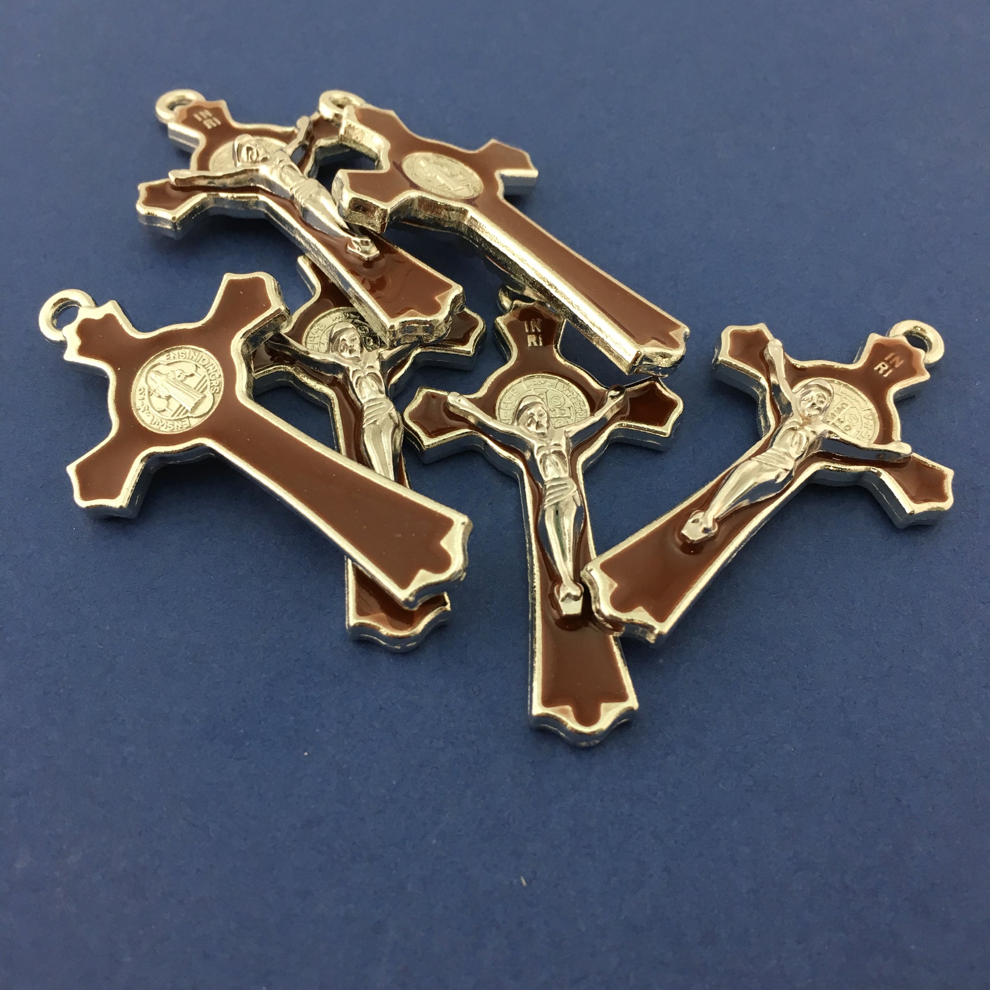 Alloy Brown Enamel Cross Charm | Bellaire Wholesale