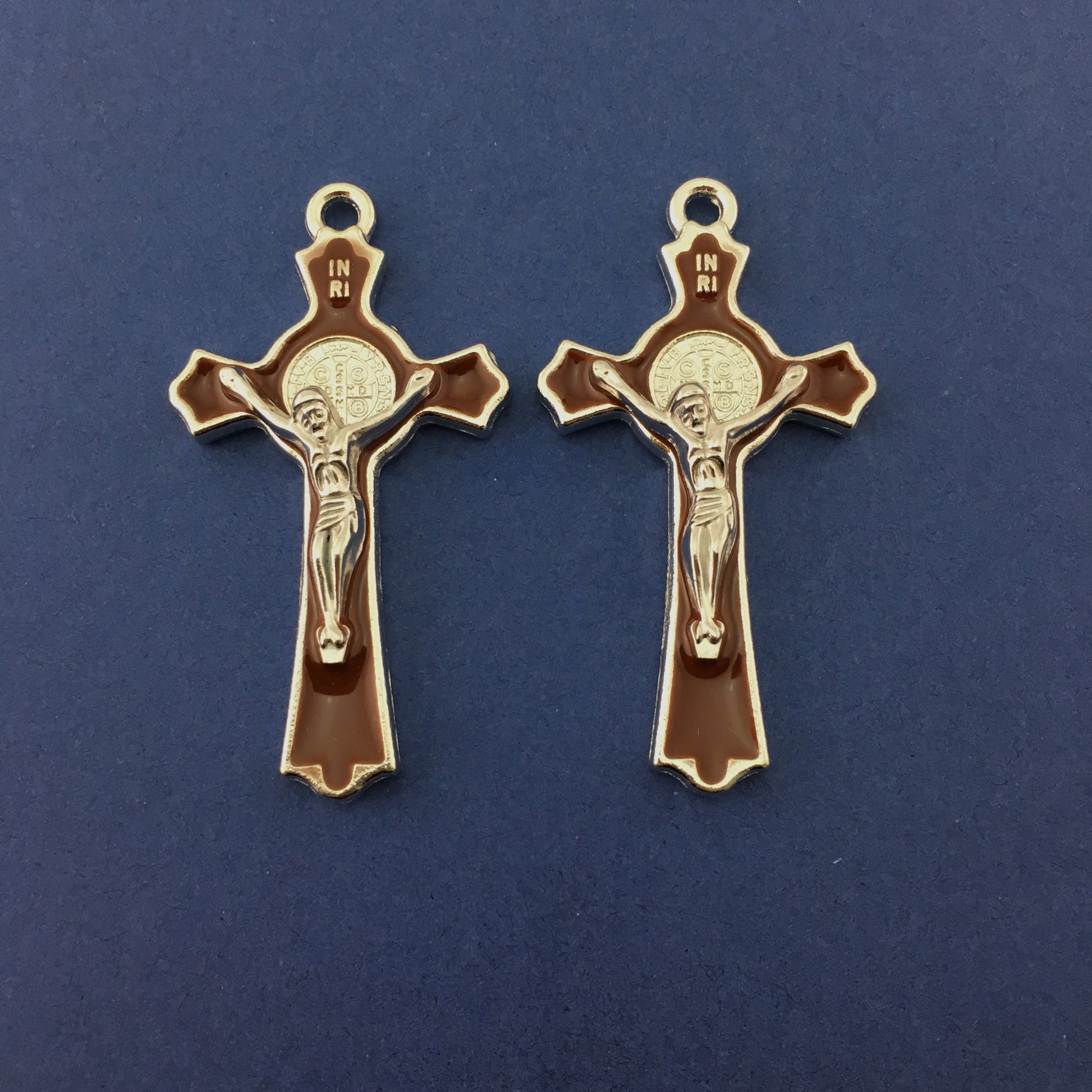 Alloy Brown Enamel Cross Charm | Bellaire Wholesale
