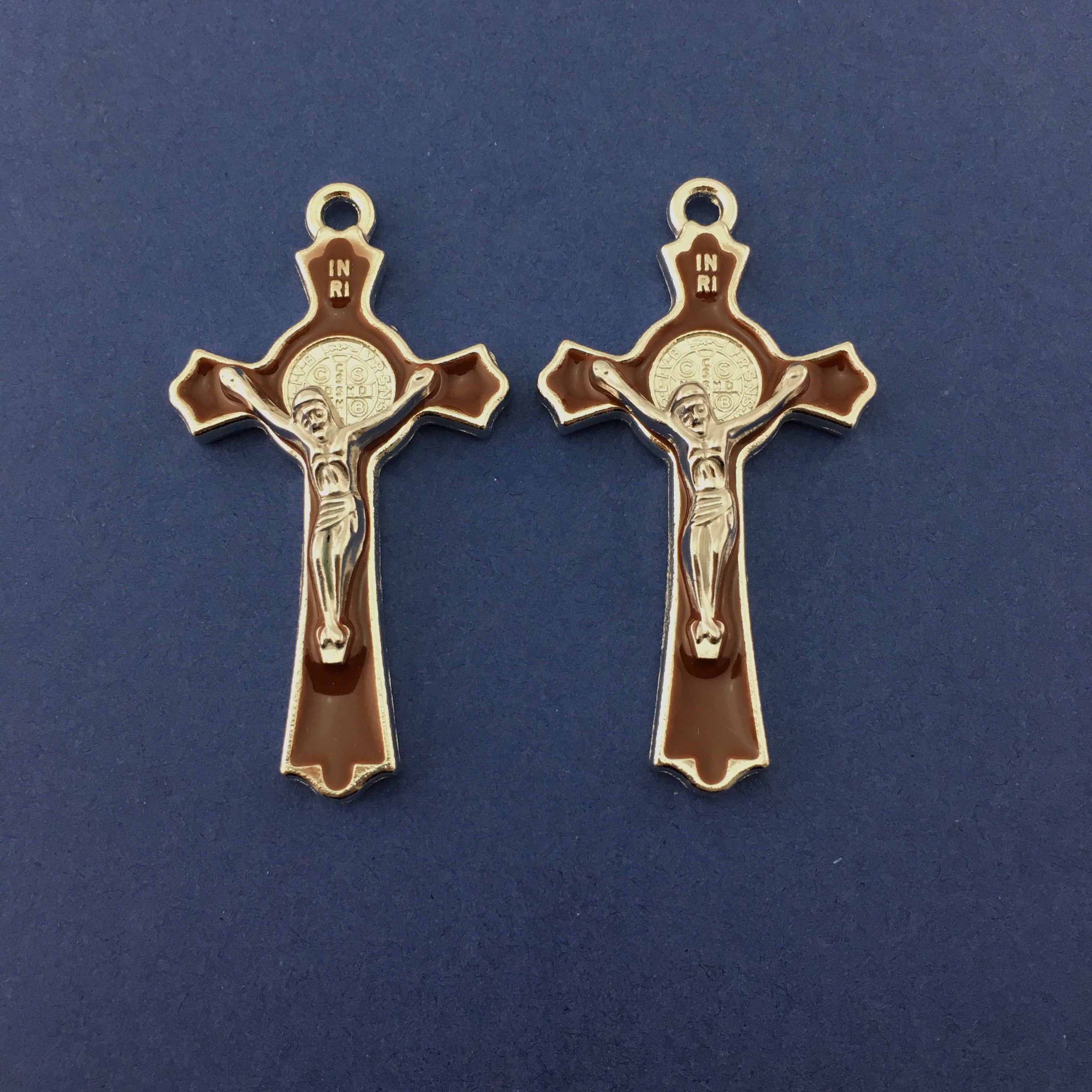 Alloy Brown Enamel Cross Charm | Bellaire Wholesale