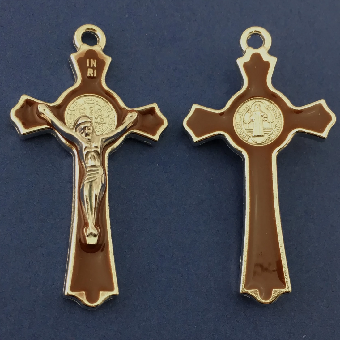 Alloy Brown Enamel Cross Charm | Bellaire Wholesale