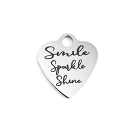 Smile Sparkle Shine Heart Charm | Bellaire Wholesale