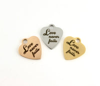 Love never fails Customized Charms | Bellaire Wholesale