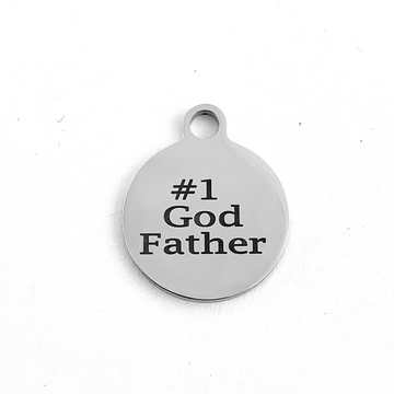 #1 God Father Personalized Engraved Charm | Bellaire Wholesale