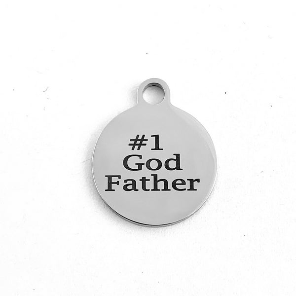 #1 God Father Personalized Engraved Charm | Bellaire Wholesale