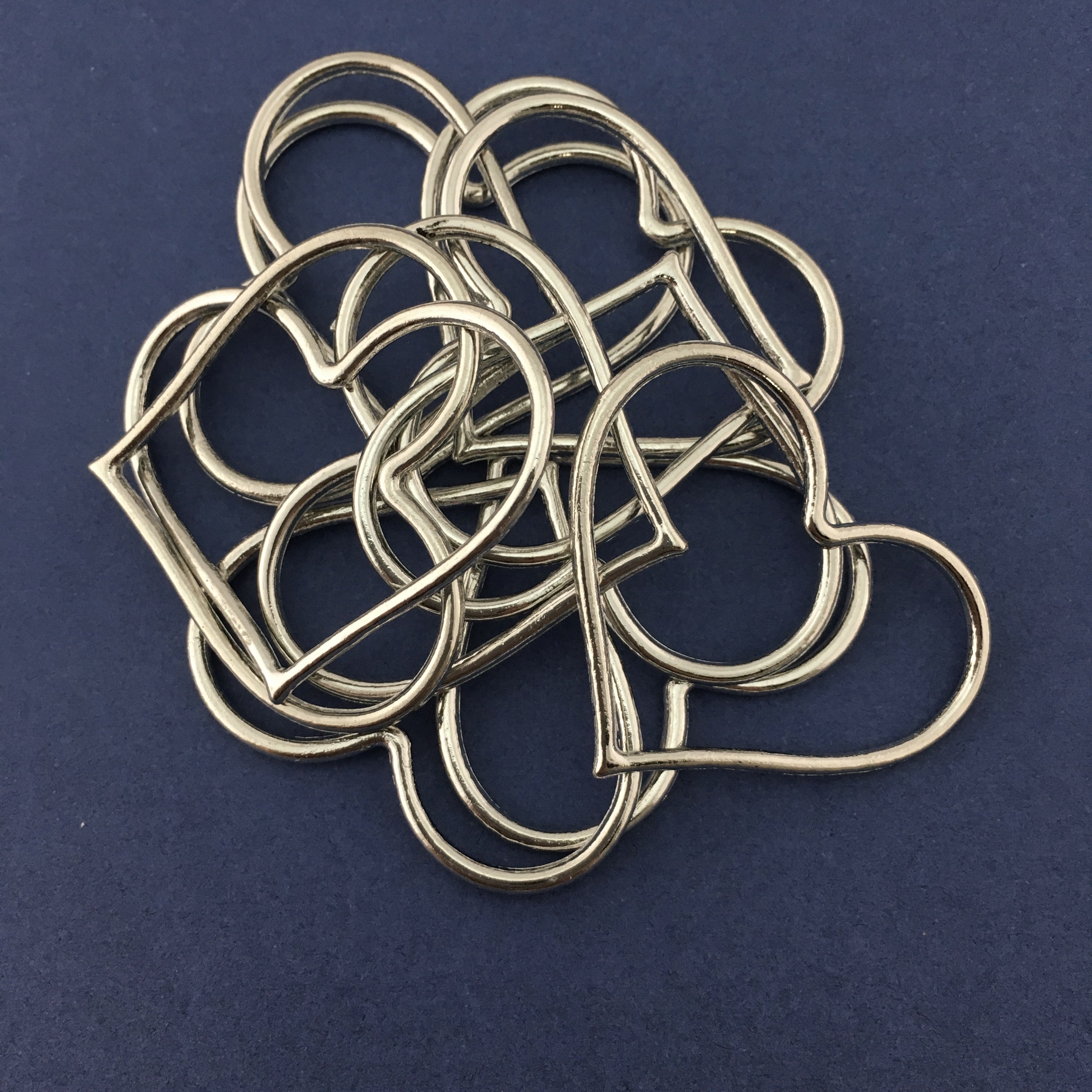 Silver Heart Shape Alloy Jewellery Connector | Bellaire Wholesale