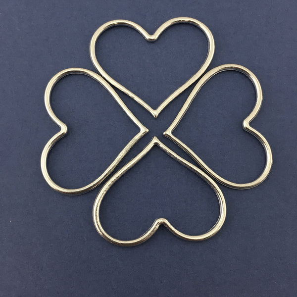 Silver Heart Shape Alloy Jewellery Connector | Bellaire Wholesale