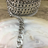 Silver Alloy Curb Flat Chain | Bellaire Wholesale