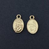 Silver 2 Sided Saint Pray for us Alloy Charm | Bellaire Wholesale