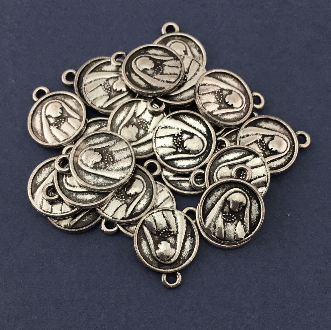 Silver 2 Sided Alloy Mary Alloy Charm | Bellaire Wholesale