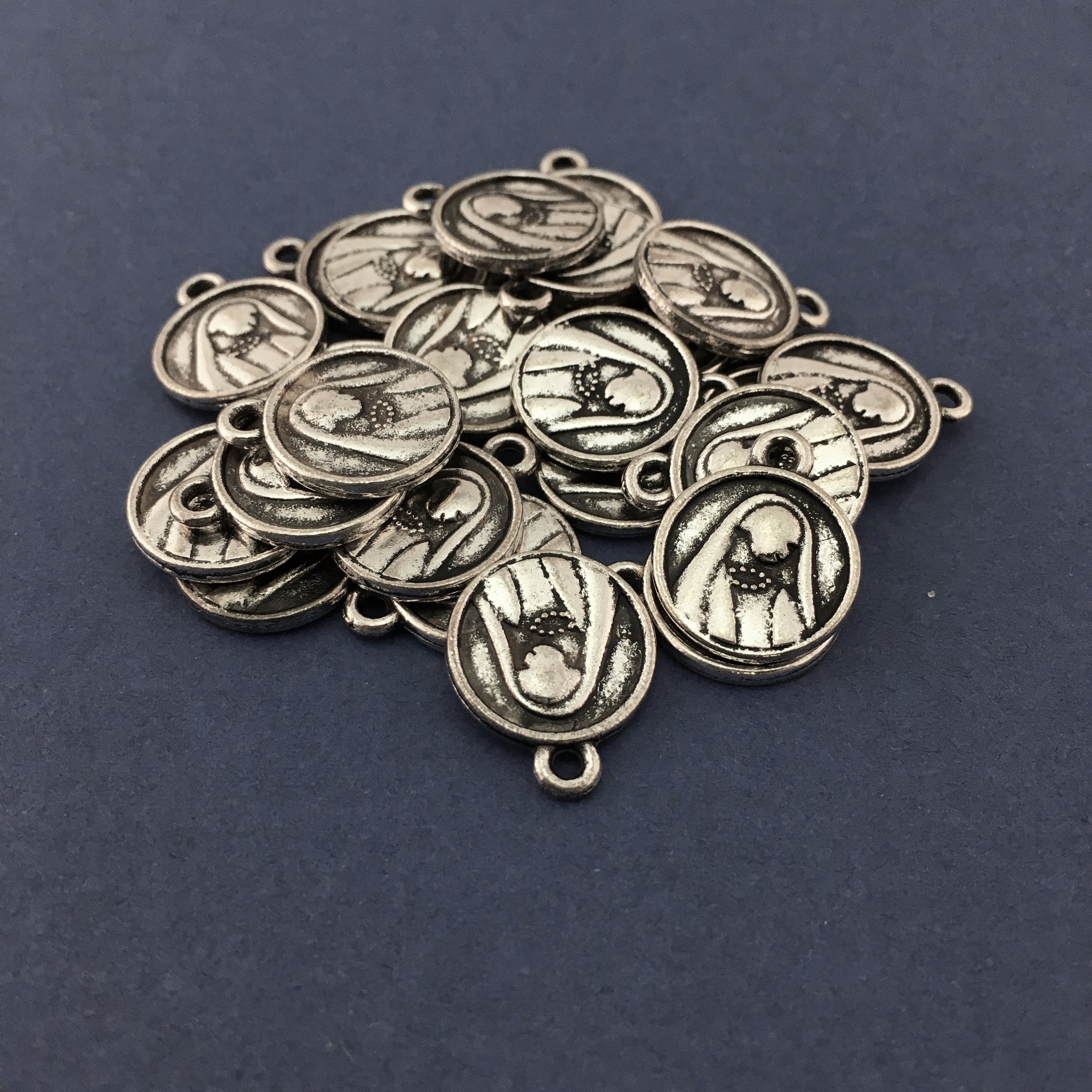 Silver 2 Sided Alloy Mary Alloy Charm | Bellaire Wholesale