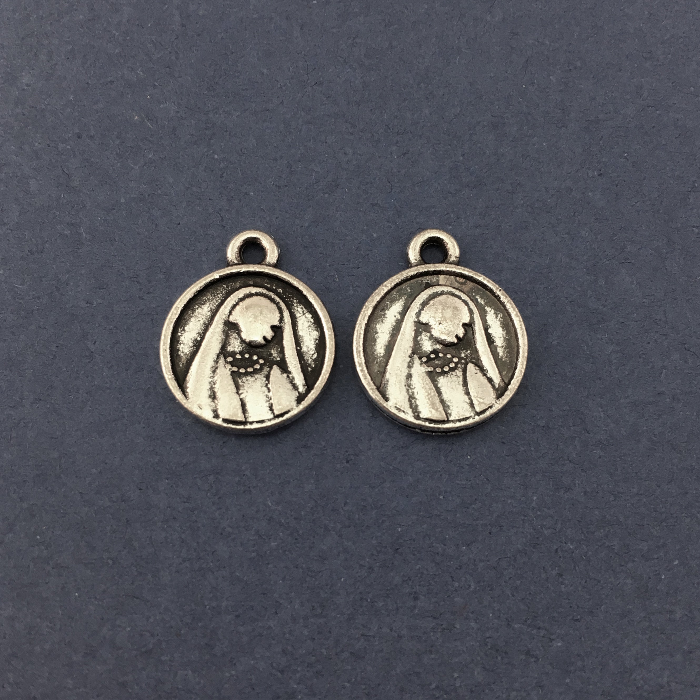 Silver 2 Sided Alloy Mary Alloy Charm | Bellaire Wholesale