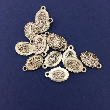 Silver Alloy 2 Sided Miraculous Mary Charm | Bellaire Wholesale