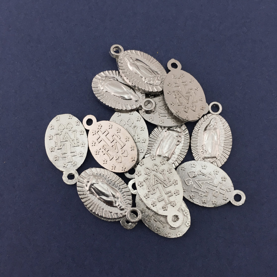 Alloy Silver 2 Sided Miraculous Mary Charm | Bellaire Wholesale