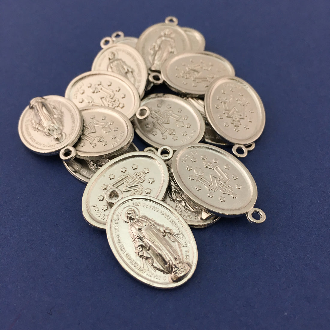 Silver 2 Sided Saint Alloy Charm | Bellaire Wholesale