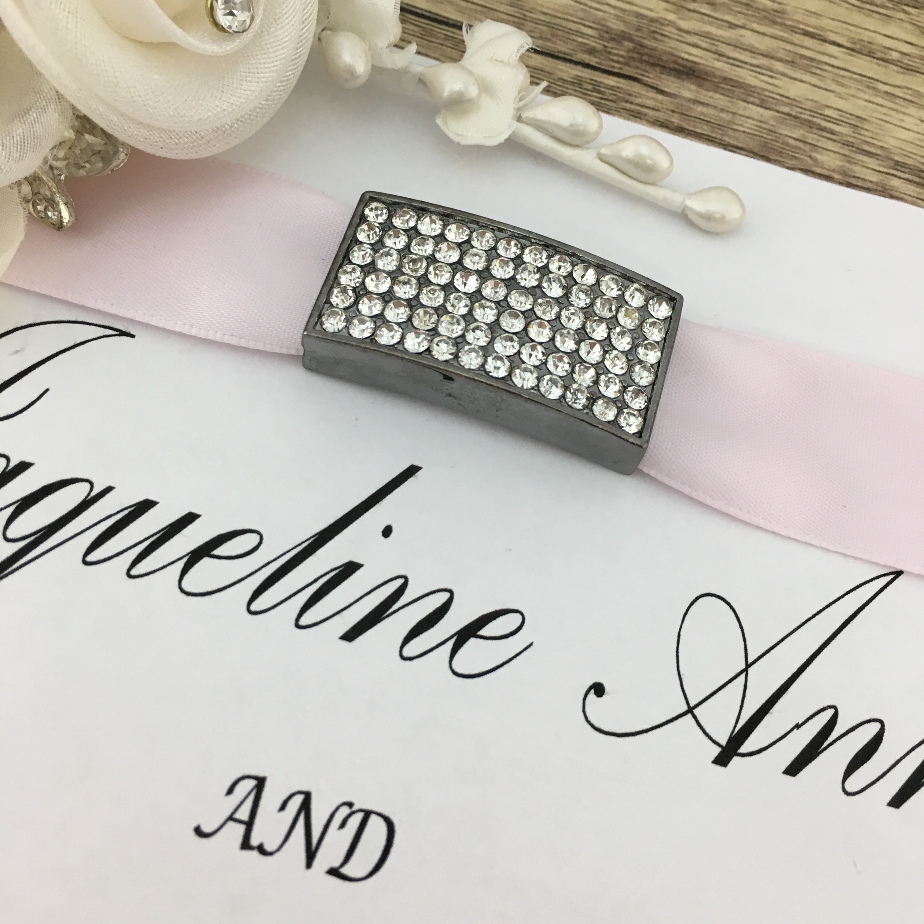 Gunmetal Invitation Buckle Embellishments | Bellaire Wholesale