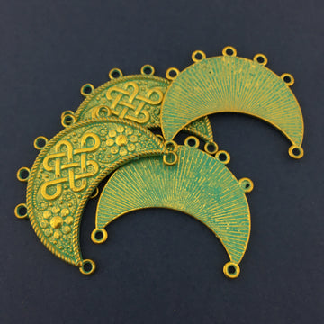 2 Sided Green Alloy Necklace Jewelry Connector | Bellaire Wholesale