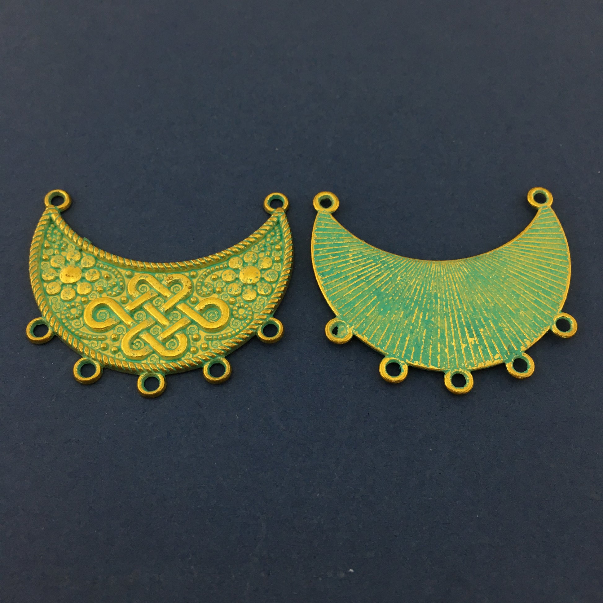 2 Sided Green Alloy Necklace Jewelry Connector | Bellaire Wholesale