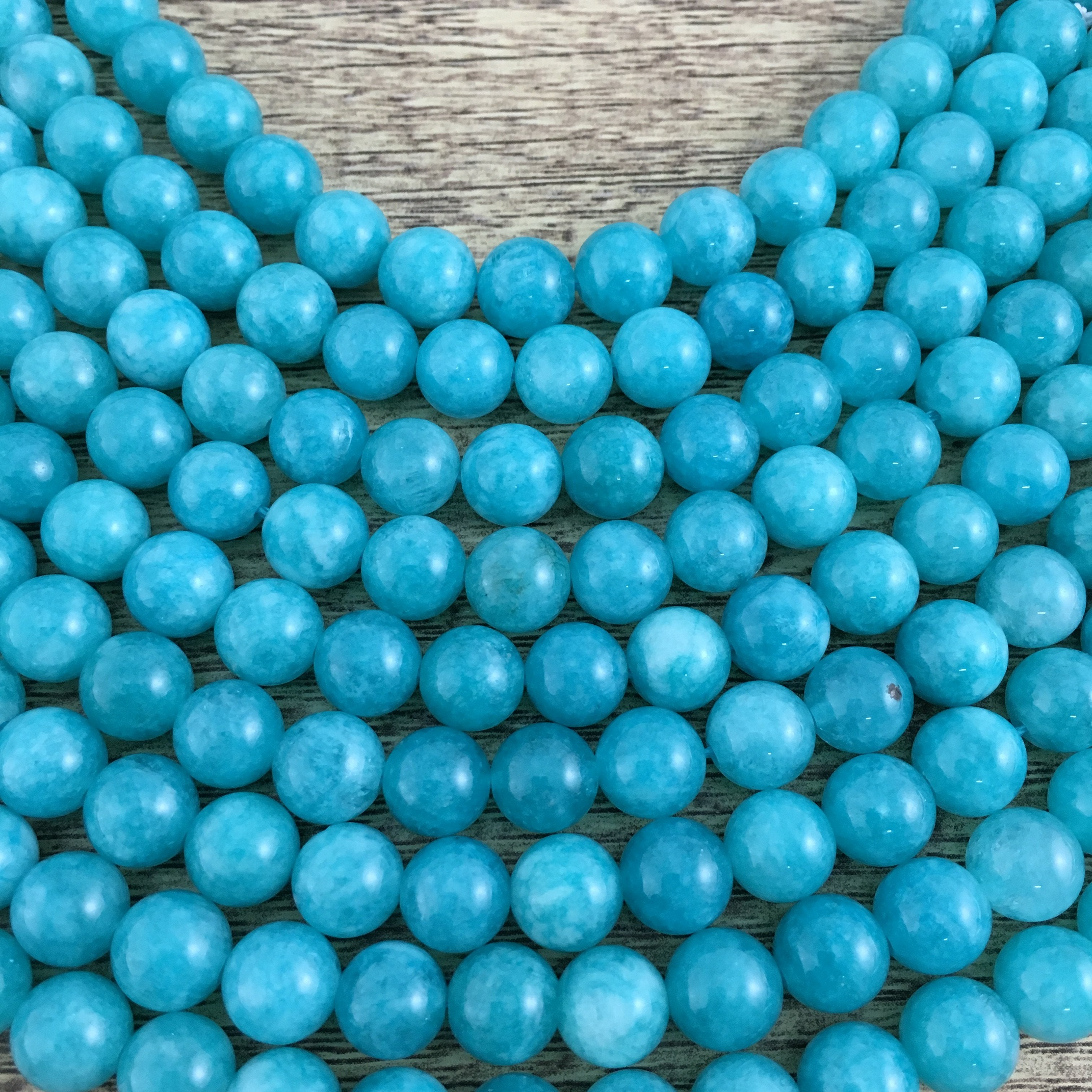 10mm Milky Blue Jade Bead | Bellaire Wholesale