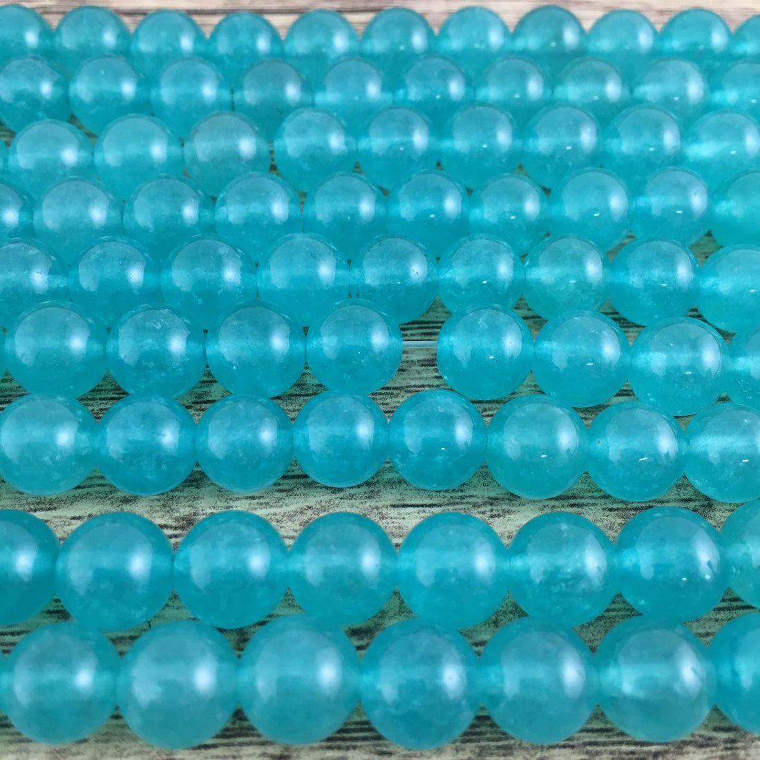 8mm Clear Sea Green Jade Bead | Bellaire Wholesale